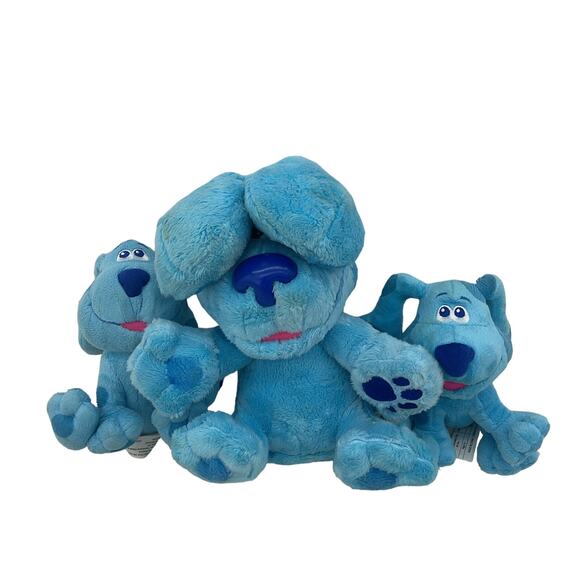 Vintage Mixed LOT Blues Clues Blue Dog Plush Character Dolls - Picture 1 of 4